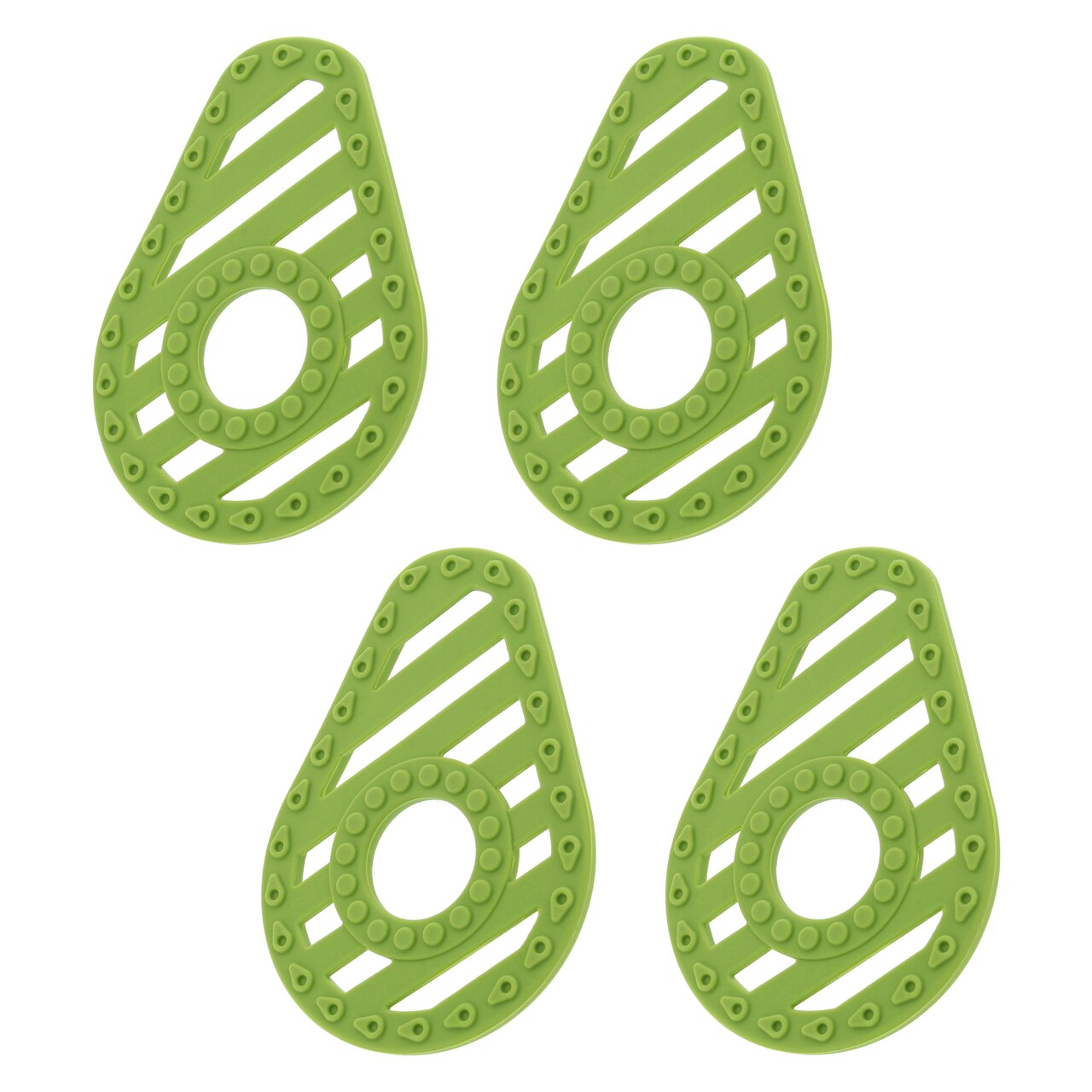 Acorn Baby Teether Toys - 4pc Avocado Shaped Silicone Teether Set for Sore Gums